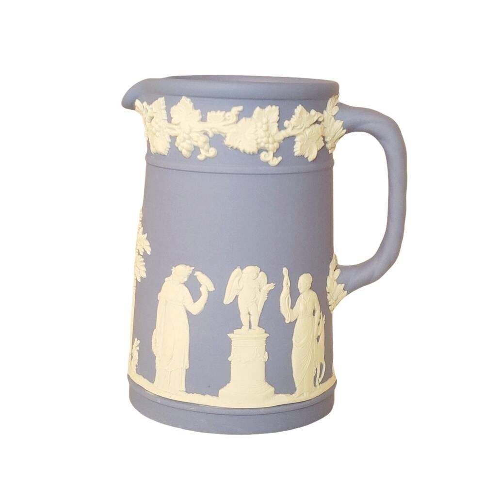 Vintage Wedgwood Jasperware Light Blue Creamer Jug Pitcher Made In England